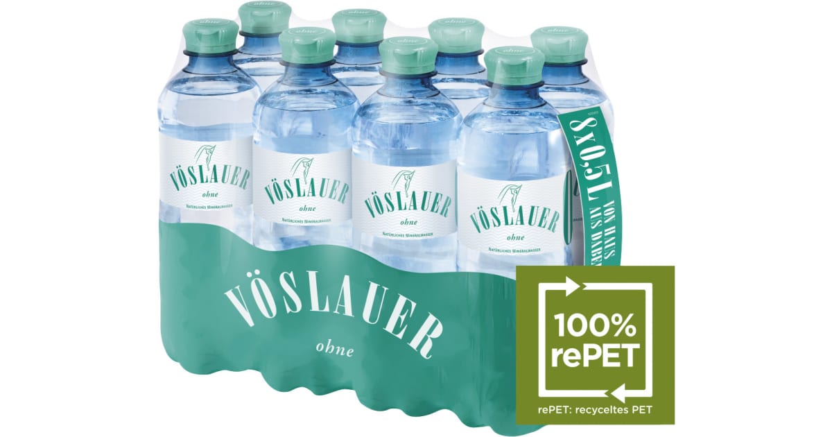 Vöslauer Mineralwasser ohne Kohlensäure Tray 8x 0,5 Liter (Einweg)