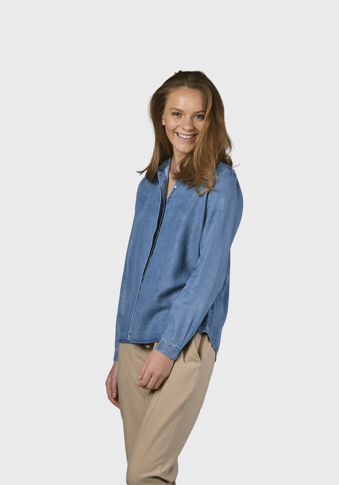 Klitmøller Collective Hemdbluse Julie Light Blue Chambrey