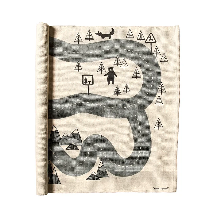 Bloomingville - Spielteppich Tiere, Ø 130 cm, mehrfarbig