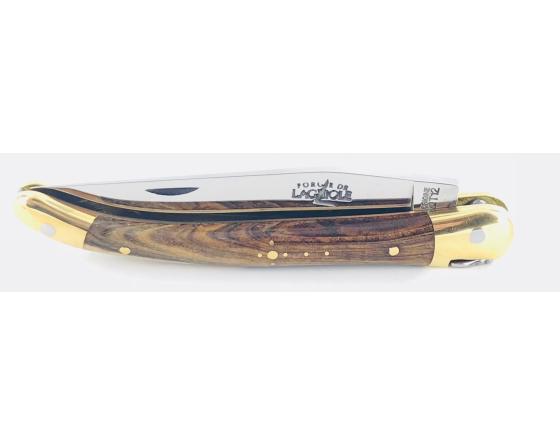 Laguiole Tradition 9 cm - 2 mitres laiton - Pistachier Couteau de Poche Forge de Laguiole