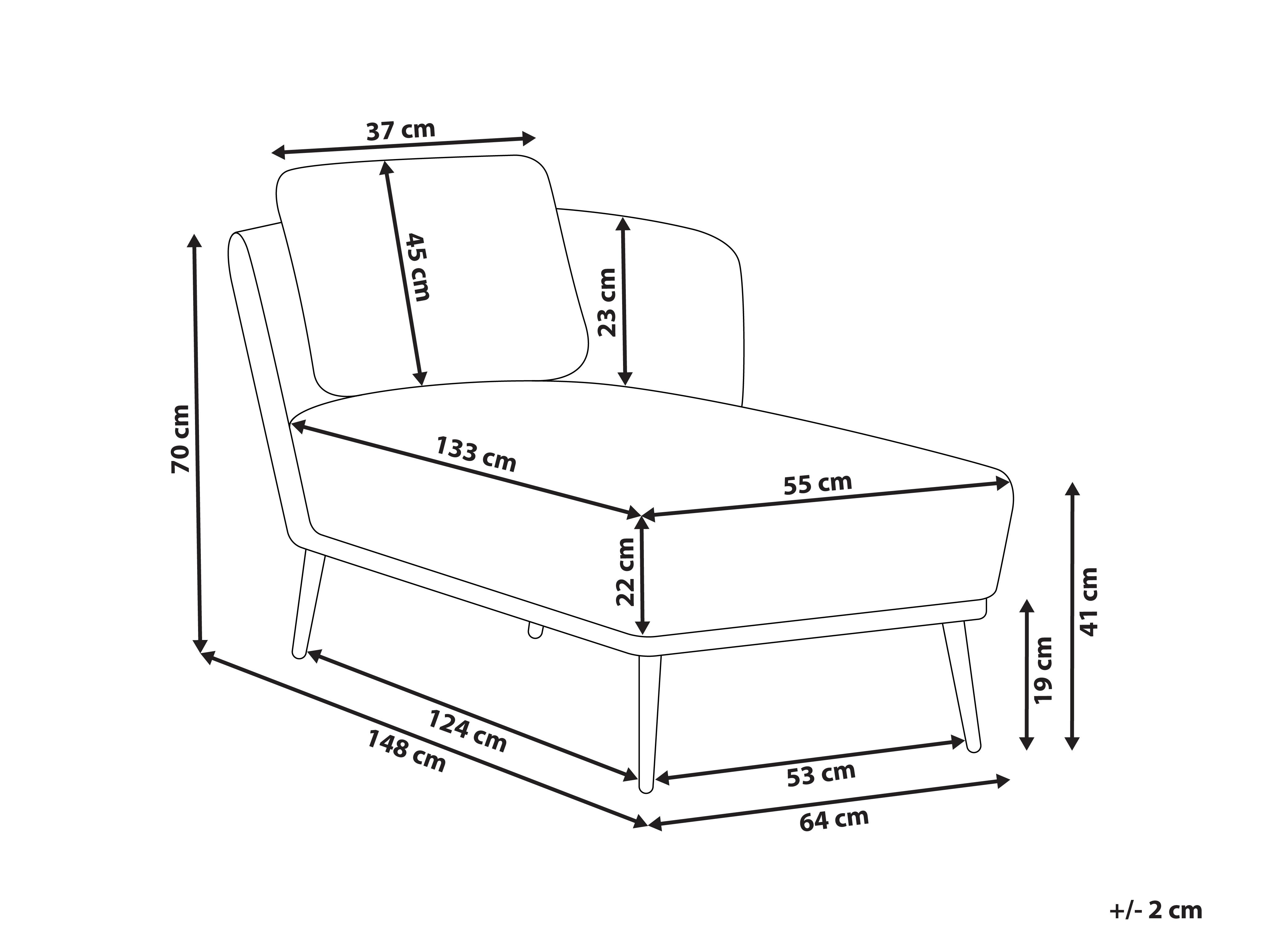 Linkszijdige chaise longue ARTHEZE Bouclé Beige