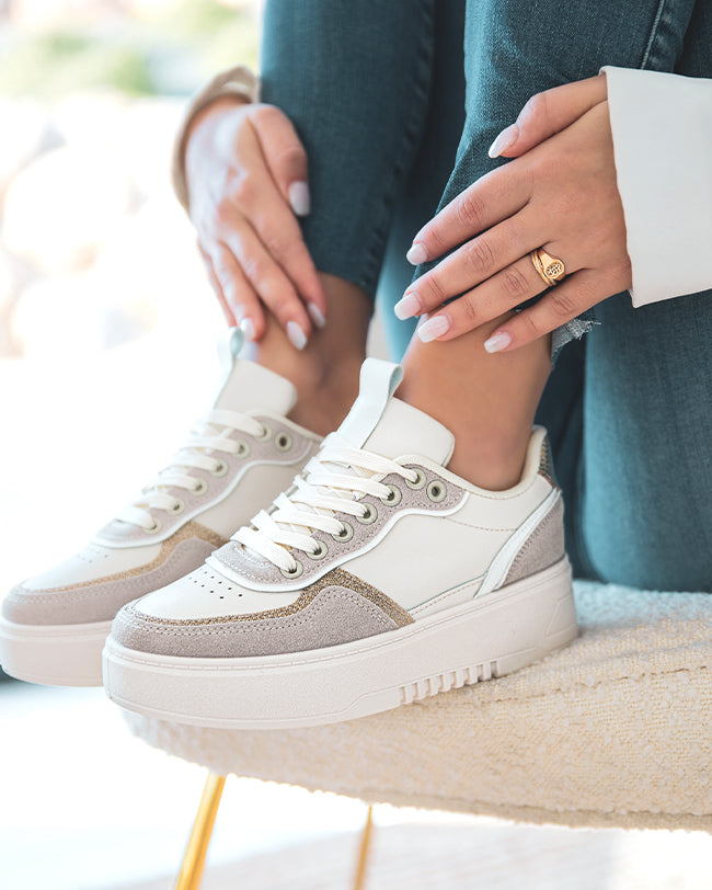 Basket femme grise à lacets - Myla