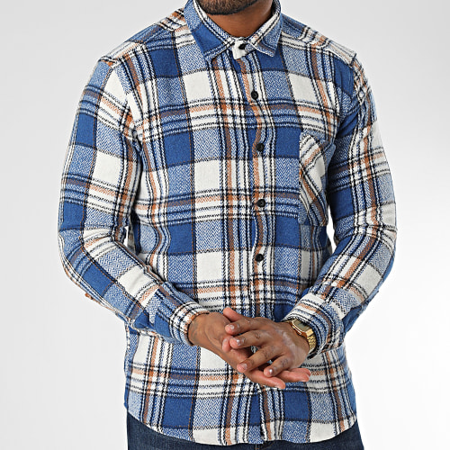 Chemise Manches Longues A Carreaux Dessen20 Bleu Blanc