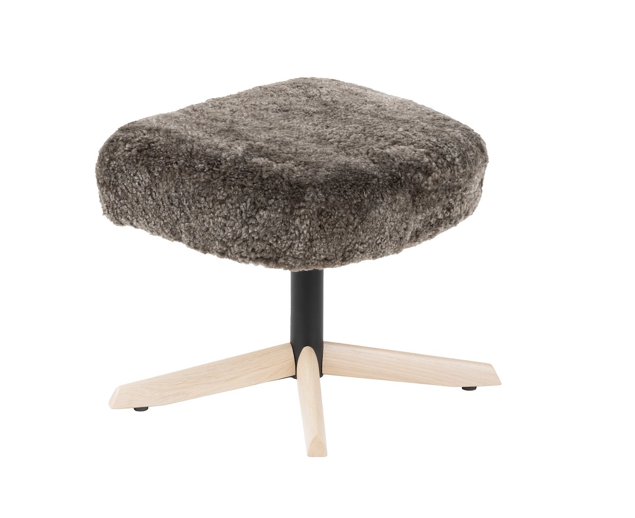 Bella krakk Fåreskinn Scandinavian Brown med sortlakkert S09 hvitpigmentert eik.