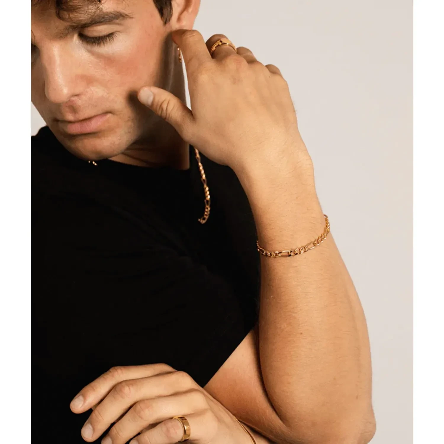 IX Studios Chunky Figaro Armbånd 22 kt. Forgyldt Sølv DMV0341GD
