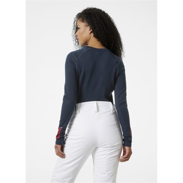 T-shirt thermique HELLY HANSEN W LIFA MERINO MIDWEIGHT GRA CREW NAVY