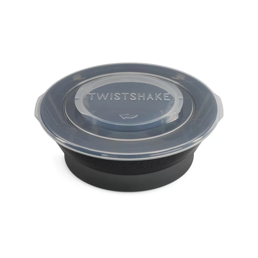 Twistshake Dyb tallerken m. låg - sort
