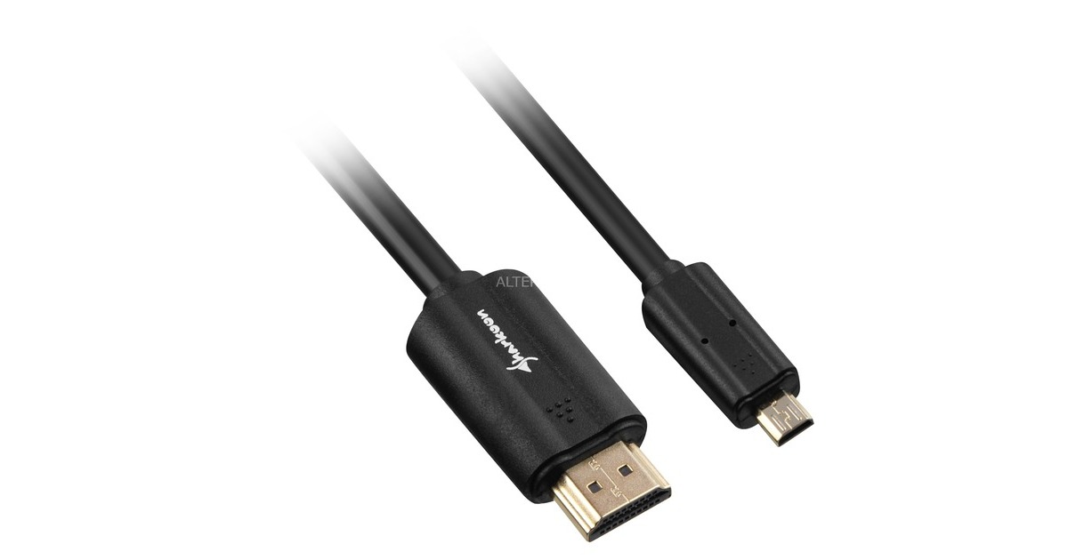 SharkoonHDMI > micro-HDMI 2.0 kabel  (Zwart, 1,5 meter, 4K)