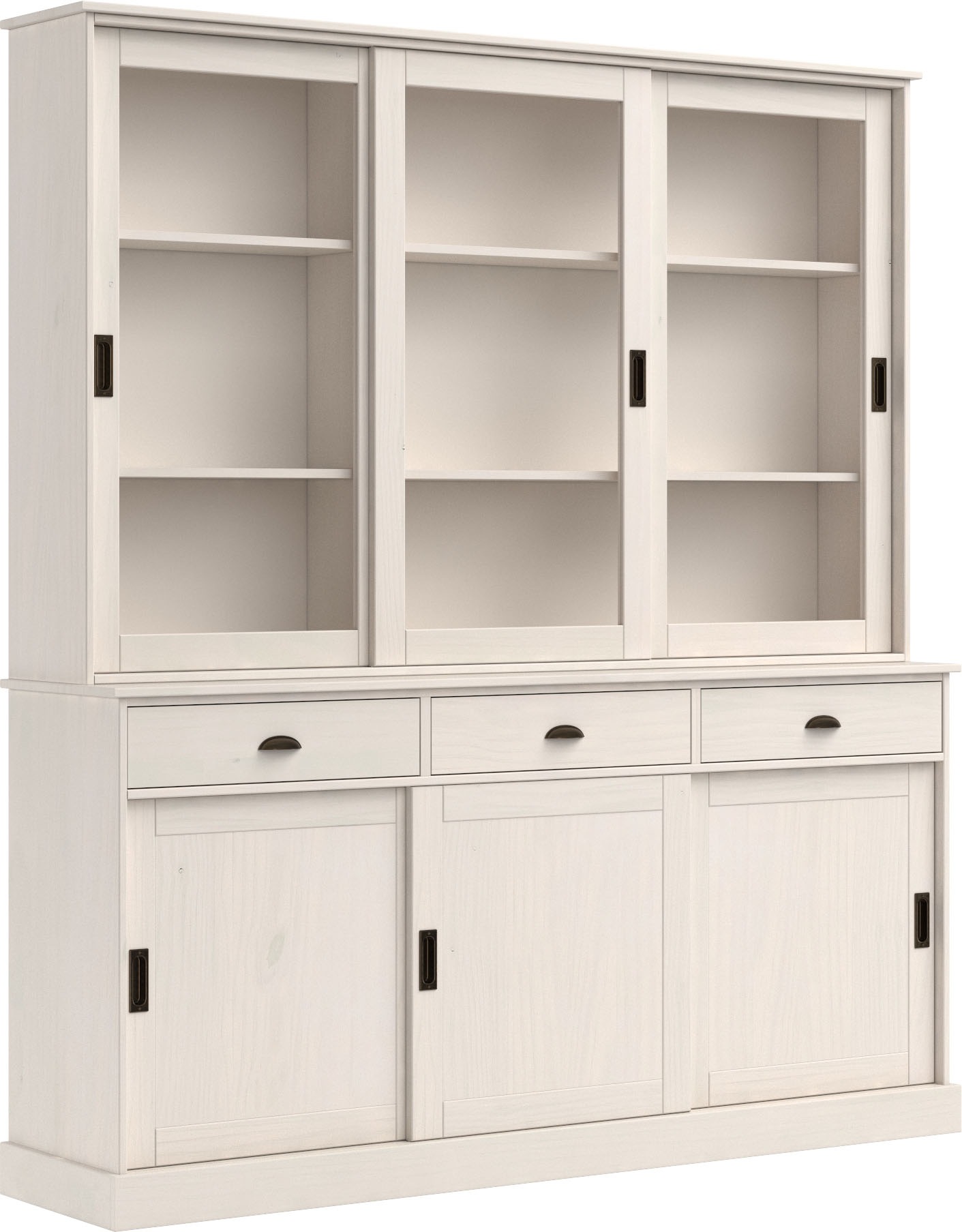 Home affaire Buffet »Schröder« mit 6 Schiebetüren, davon 3 mit Glaseinsatz,Br.170 cm, Kiefer massiv