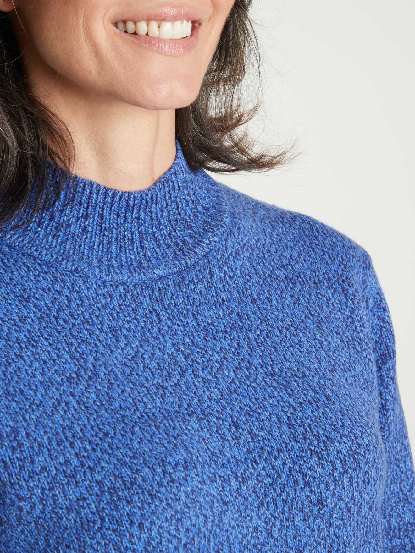 Pull col montant manches longues