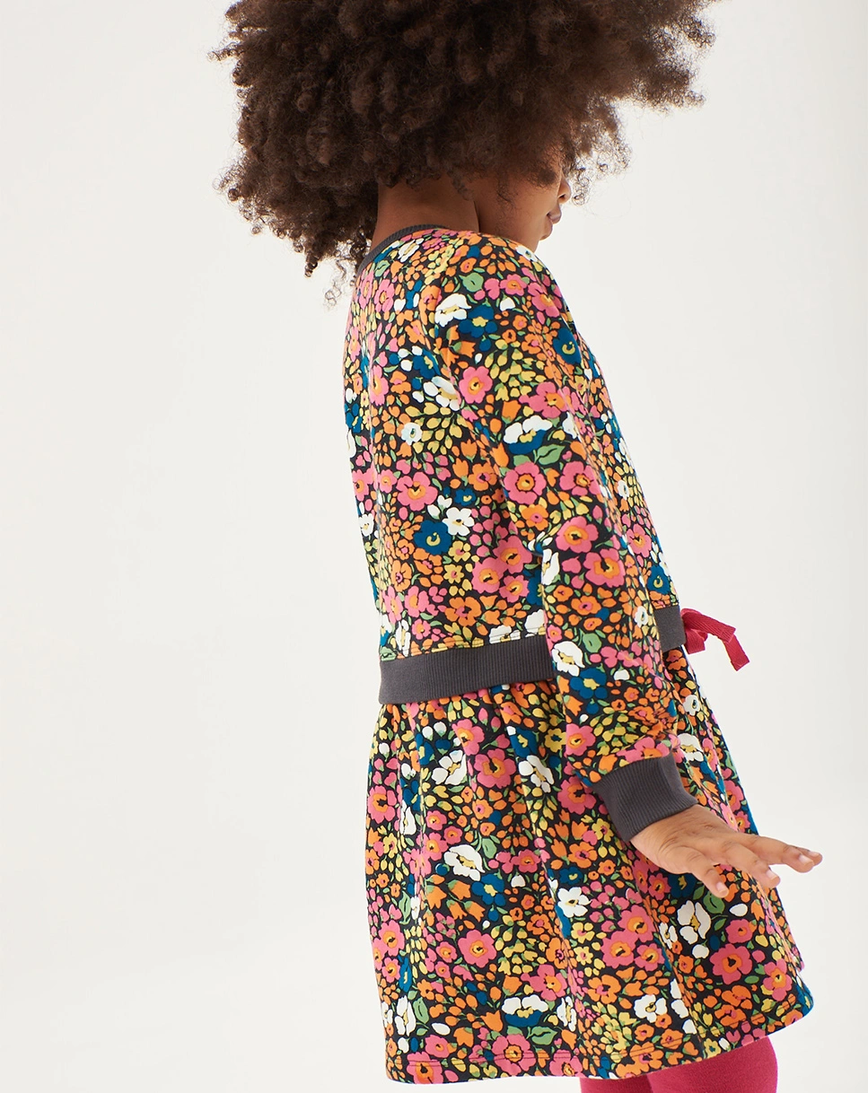 Langarmkleid FLOWERY in bunt