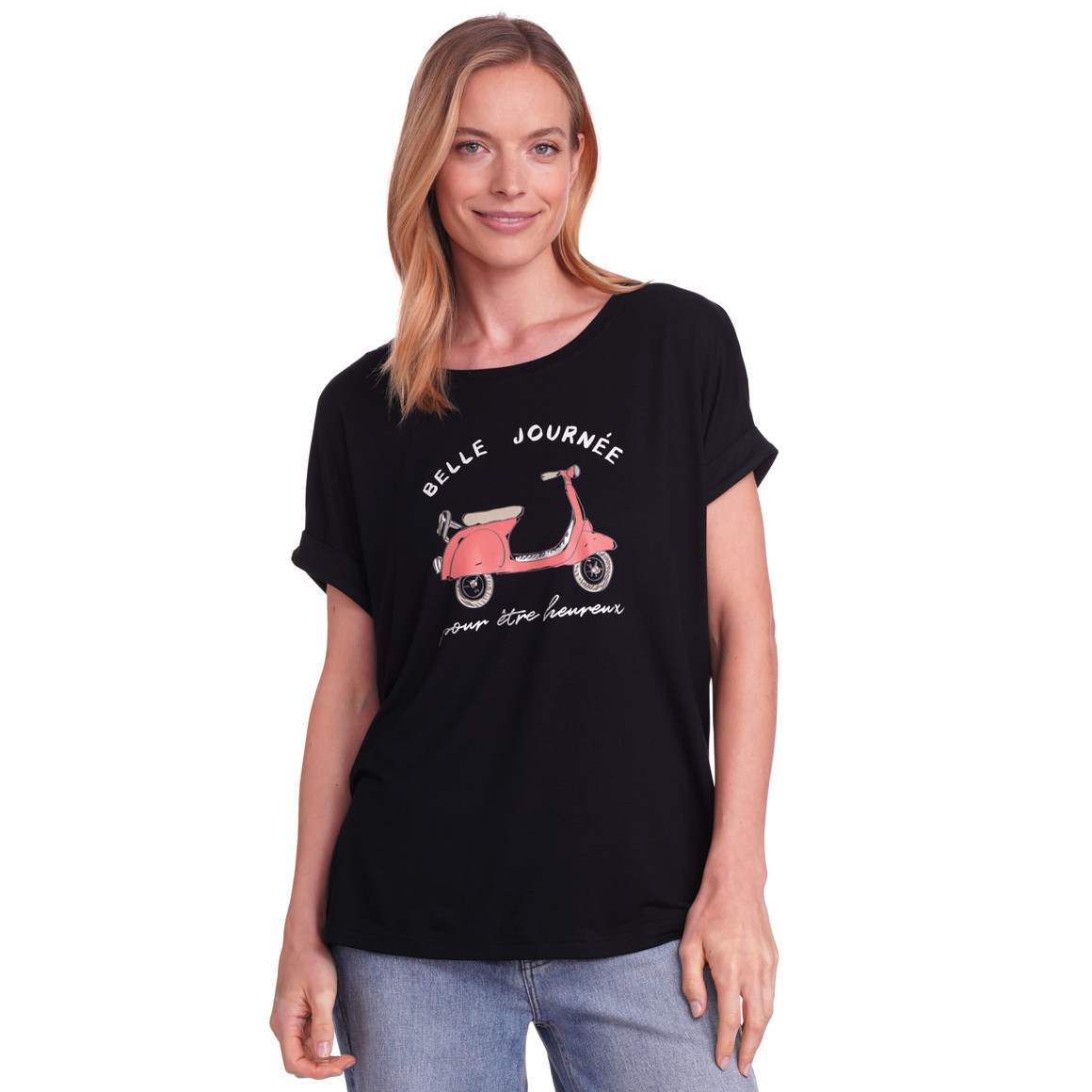 Gina Benotti Damen T-Shirt mit Print schwarz