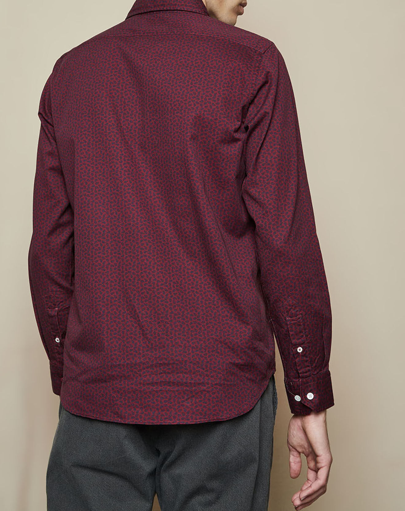 Hartford Chemise Slim Sammy imprimée rouge/marine