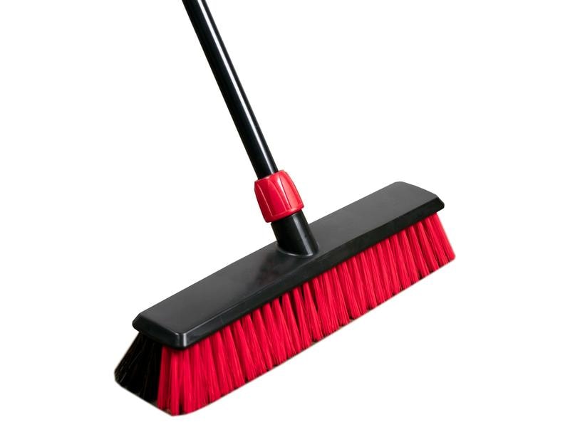 Edi Baur Besen Heavy duty mit Teleskopstiel, Schwarz Bodenwischer, 40 cm