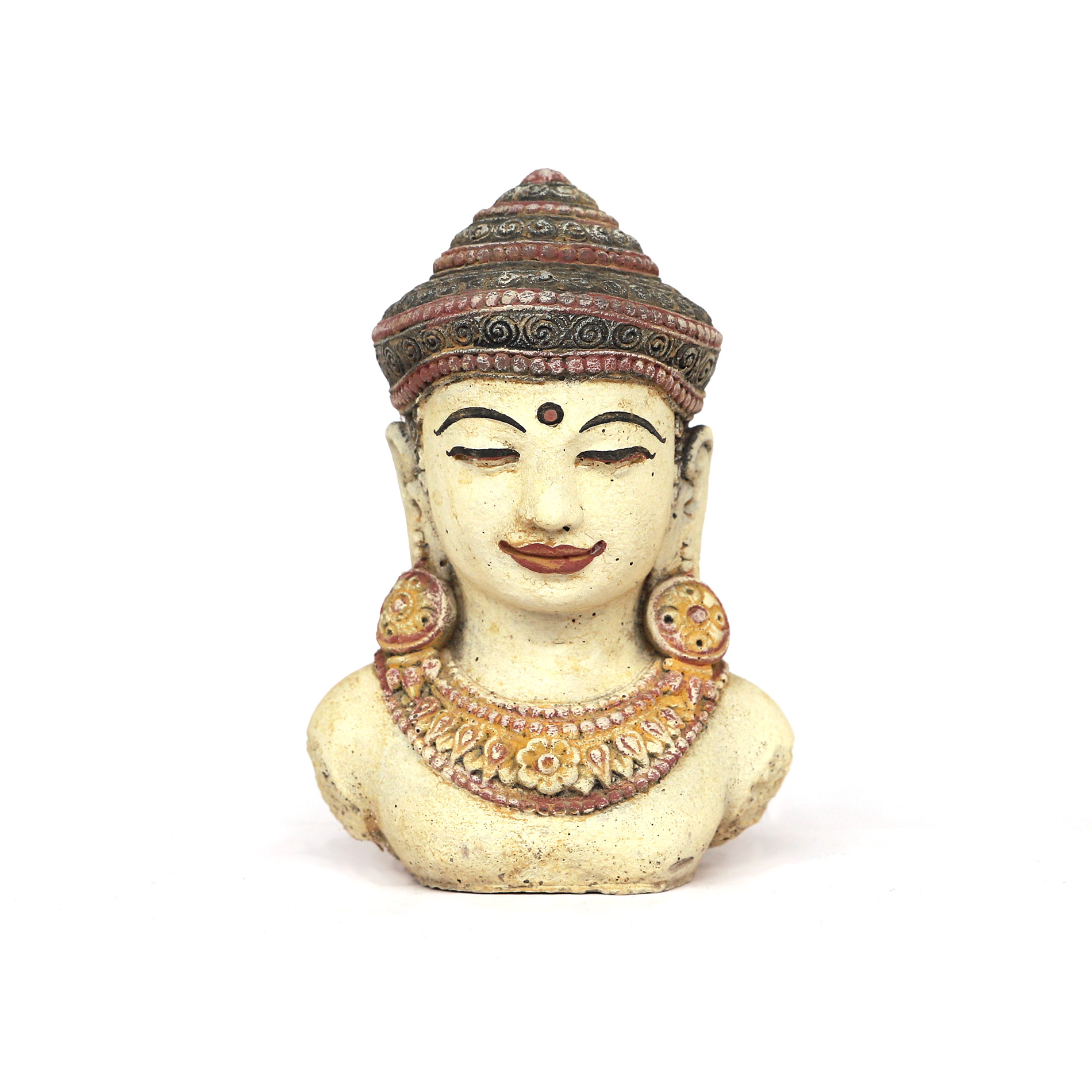 Büste 'Khmer Buddha', multicolor, H 20 cm, B 14 cm, T 13 cm von fischer's lagerhaus