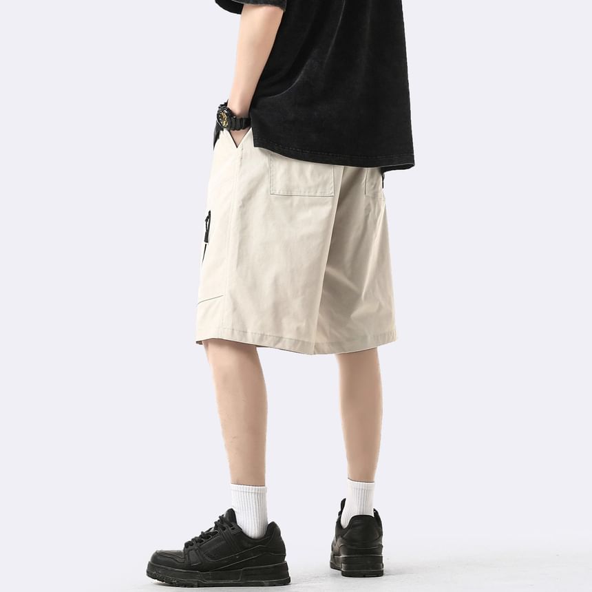 Capbrew - Effen cargoshorts met elastische taille