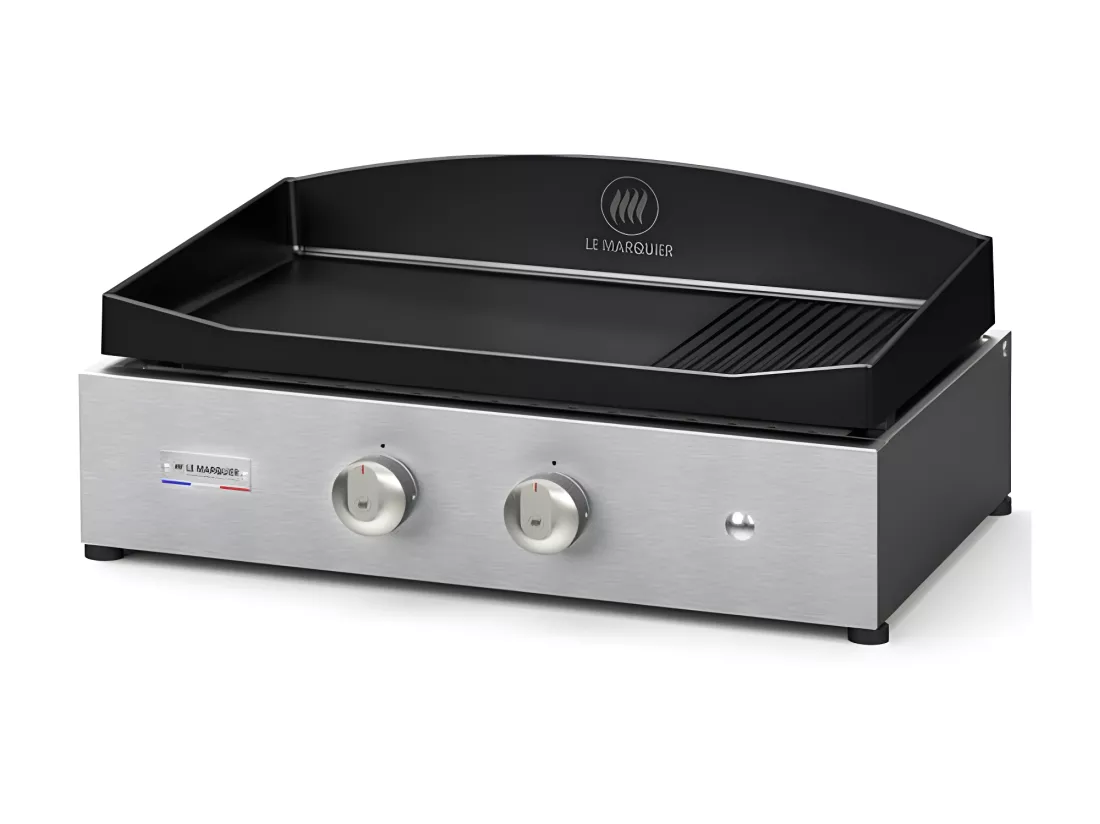 Le Marquier Plancha gaz 5400w plaque en fonte émaillé 60x40cm - plvp260iv2