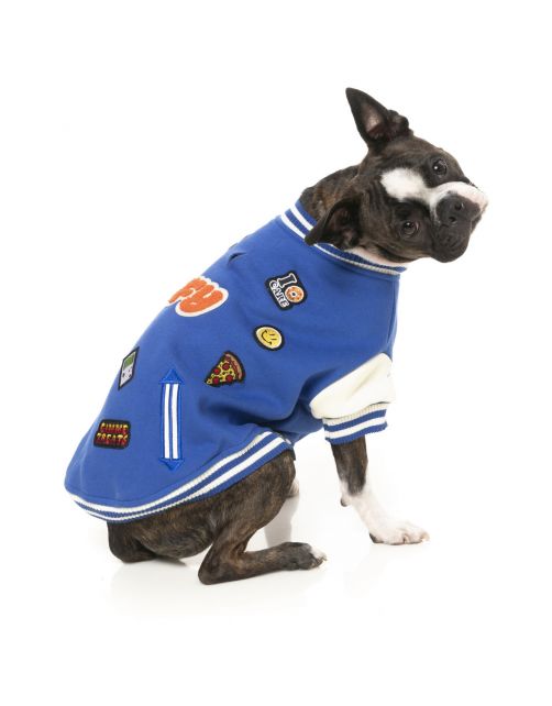 Fuzzyard The Letterman Jacket Blauw - Hondenkleding