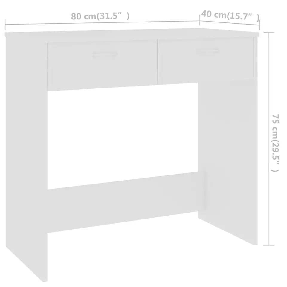 vidaXL - Bureau - Wit - Bewerkt hout