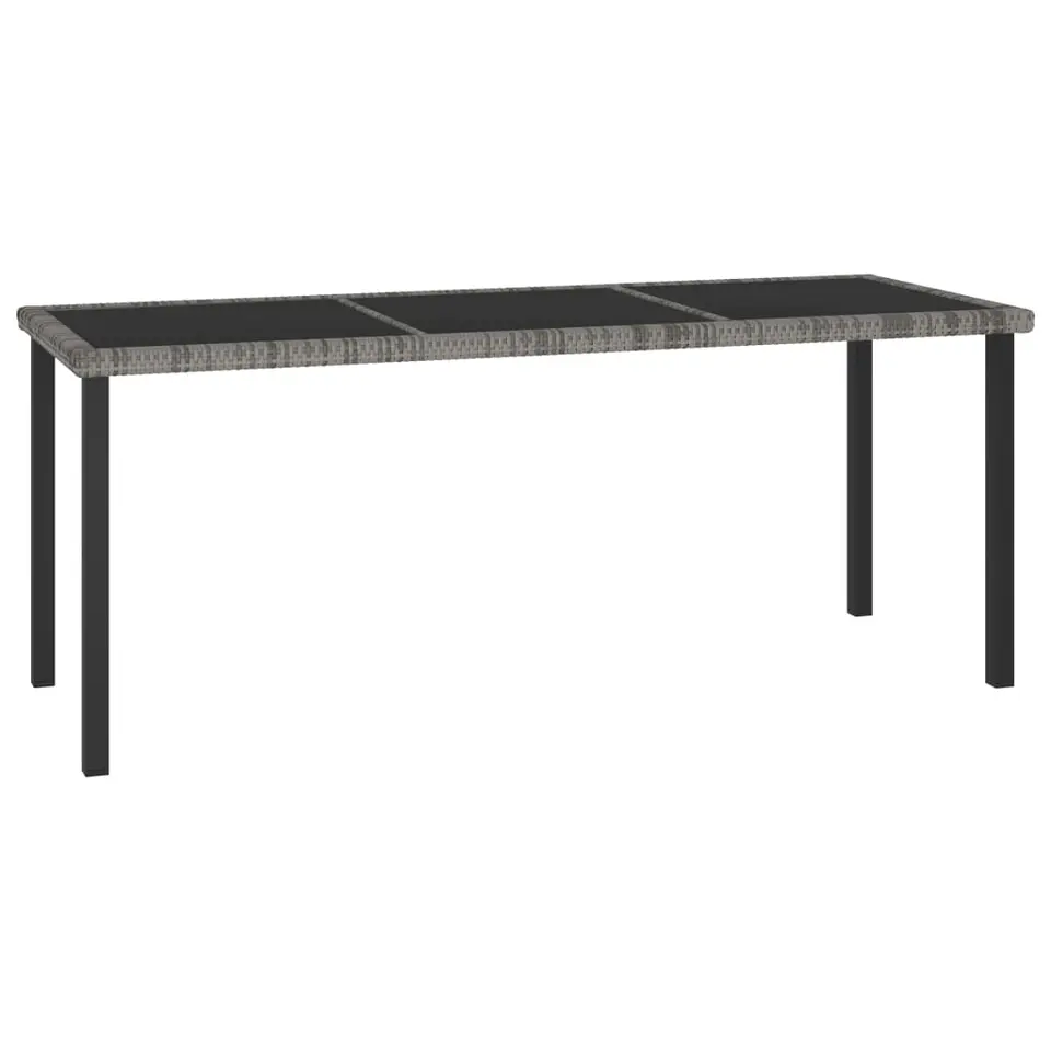 vidaXL - Tuintafel - Grijs - Poly rattan - 180 x 70 x 73 cm