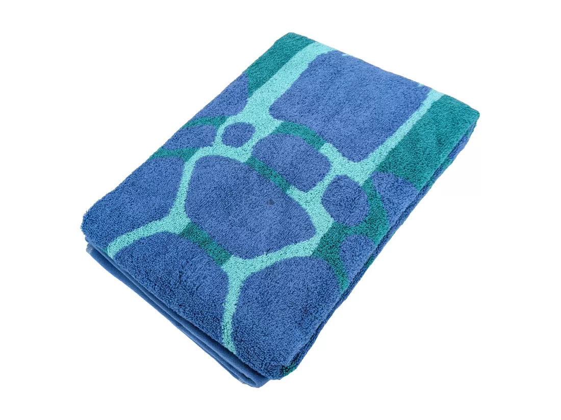 Drap de plage coton 75x150 cm collection TIMEA bleu
