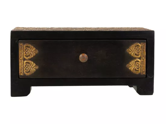 Coffret à bijoux en bois et métal marron 20x8x8,5h