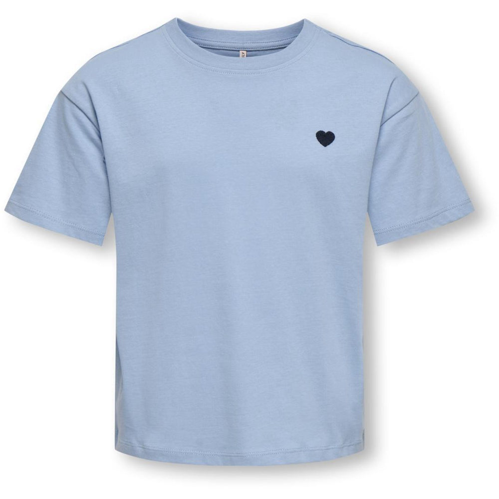 Køb kids ONLY Soft Chambray Heart Emb/Night Sky Kogmaiken Life Cropheart Ss Top Jrs Noos