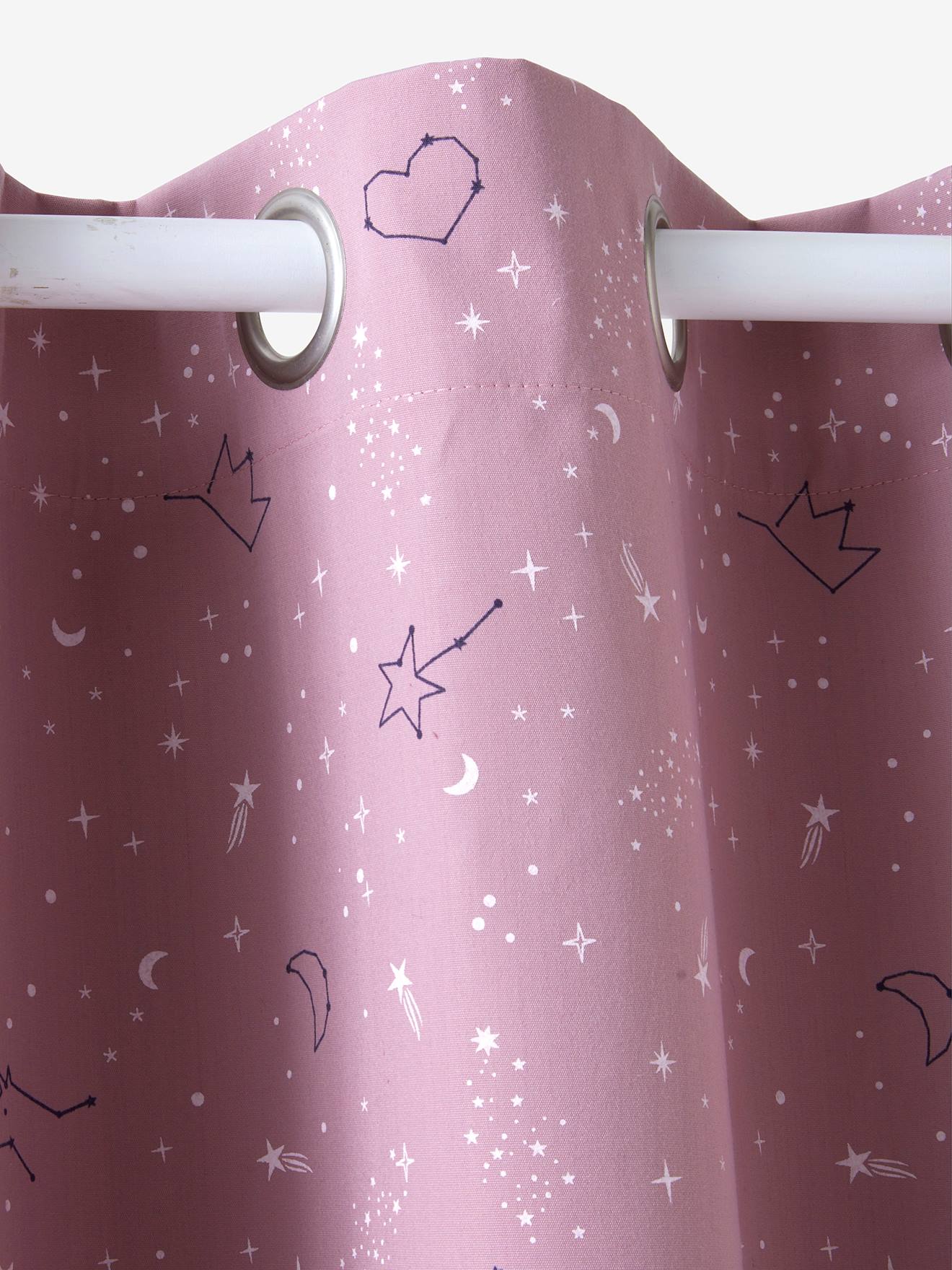 Cortina blackout Miss Constellation, estampa violeta média