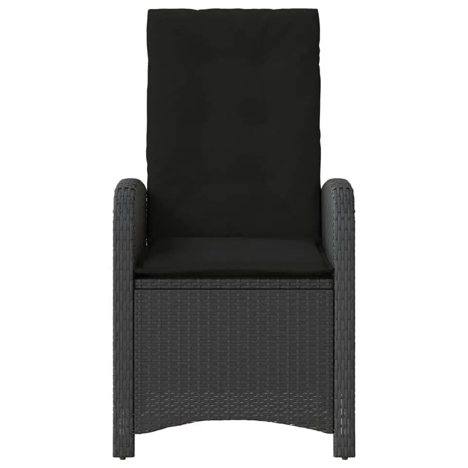 vidaXL - Verstelbare tuinstoel - Kussens - Zwart - Poly rattan - 2 stuks