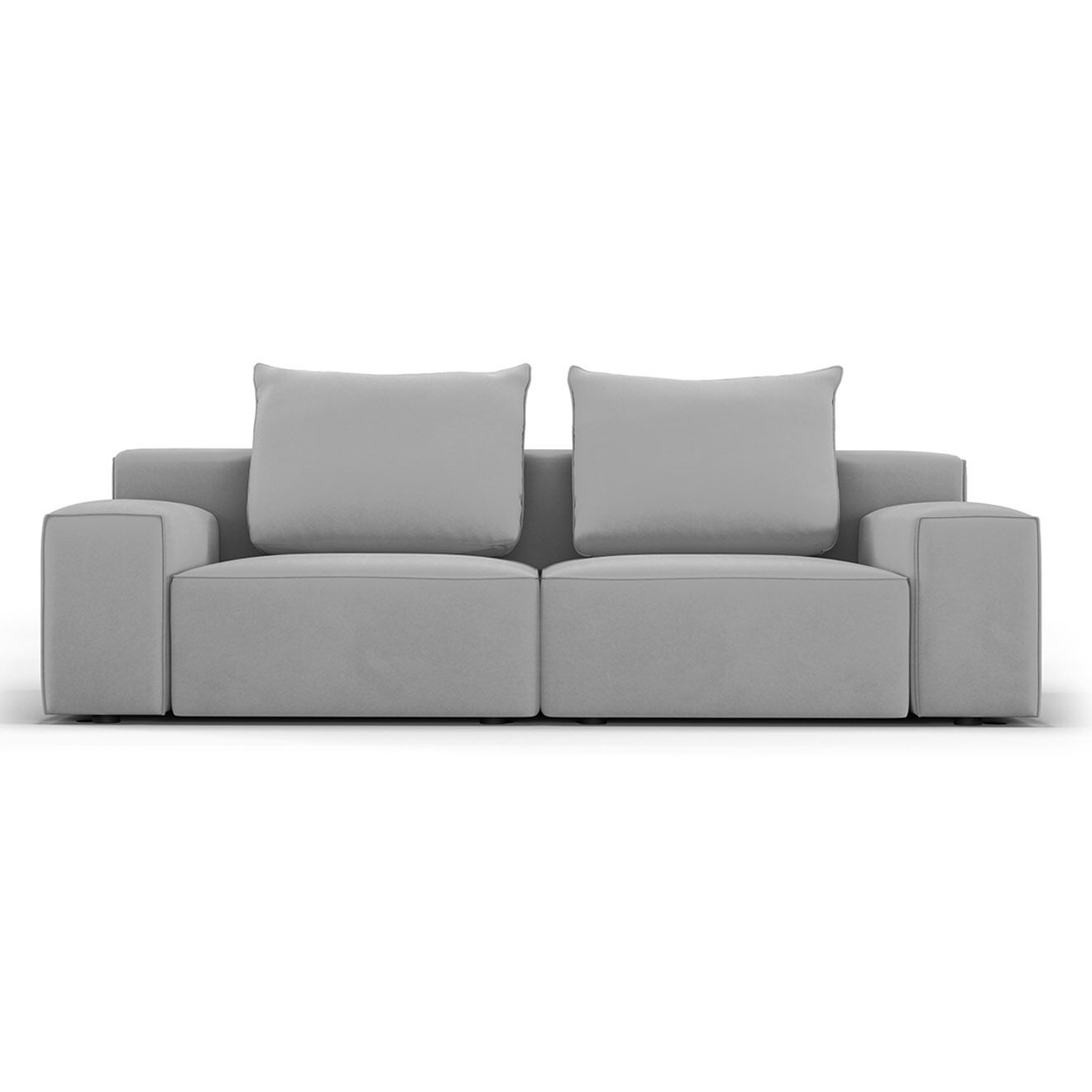 Mazzini Sofas Canapé Velours Ivy 3 Places gris clair - 210x105x89 cm