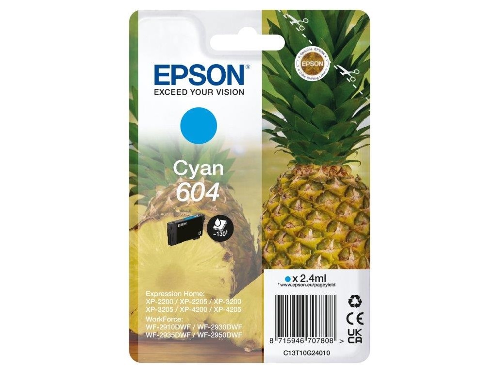 TINTEIRO ORIGINAL EPSON SINGLEPACK CYAN 604