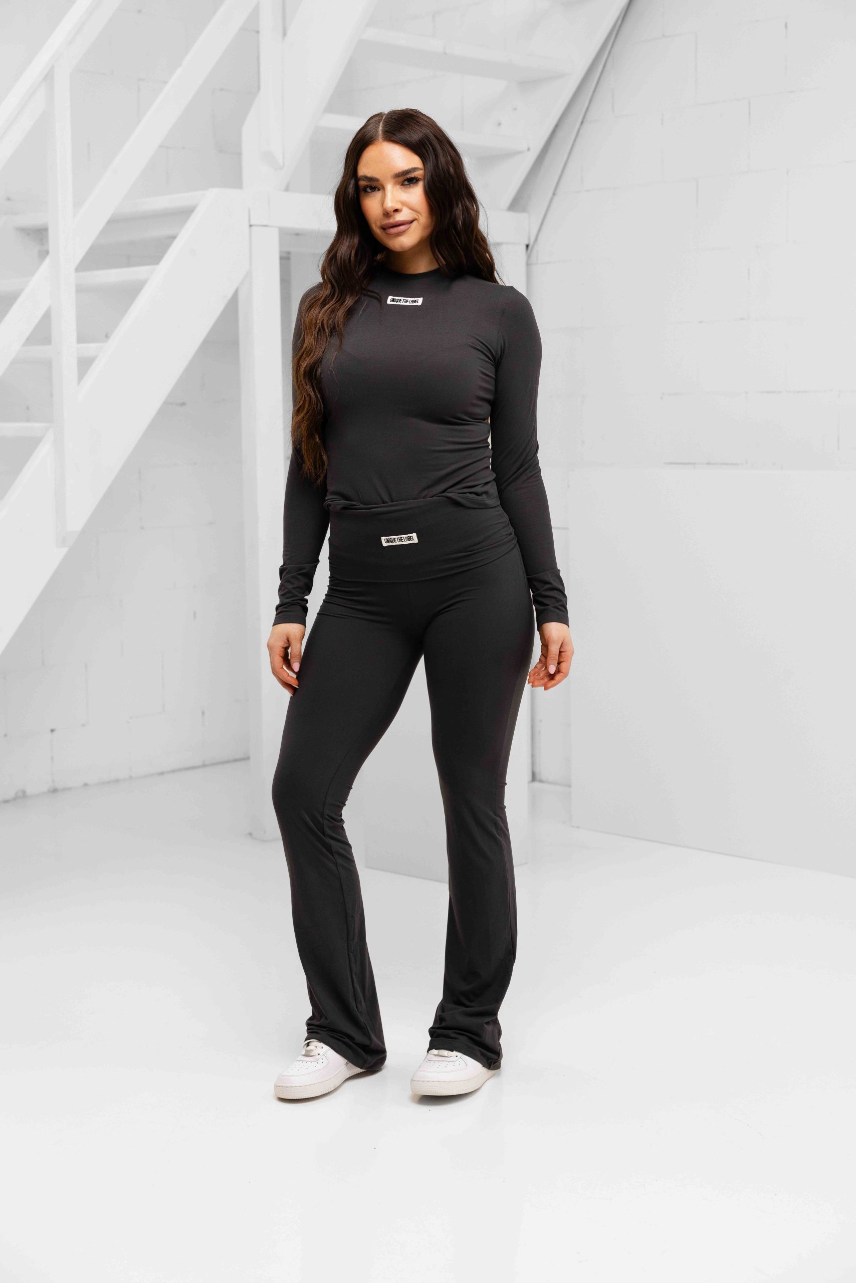 Unique The Label Nena Longsleeve Dames Donkergrijs