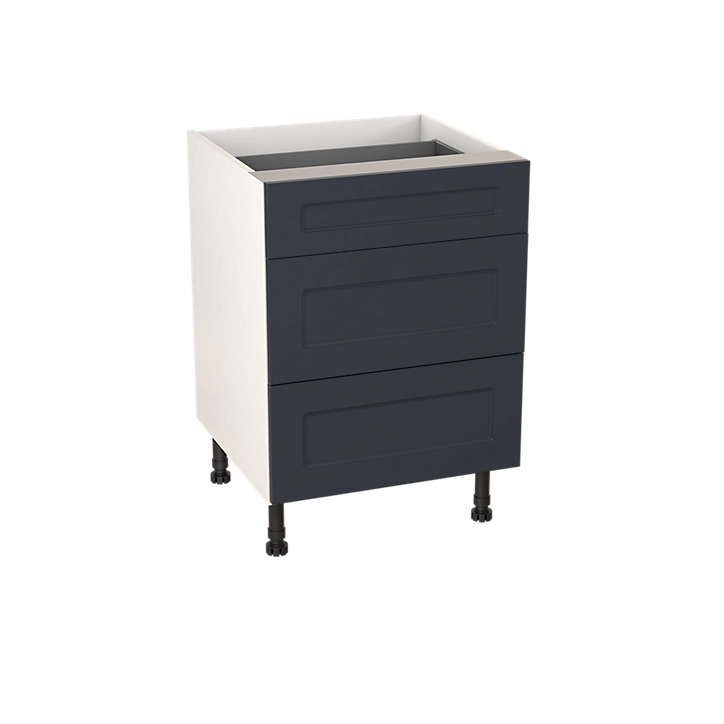 Meuble bas de cuisine avec 1 tiroir et 2 casseroliers GoodHome Artemisia bleu L. 60 x H. 72 cm