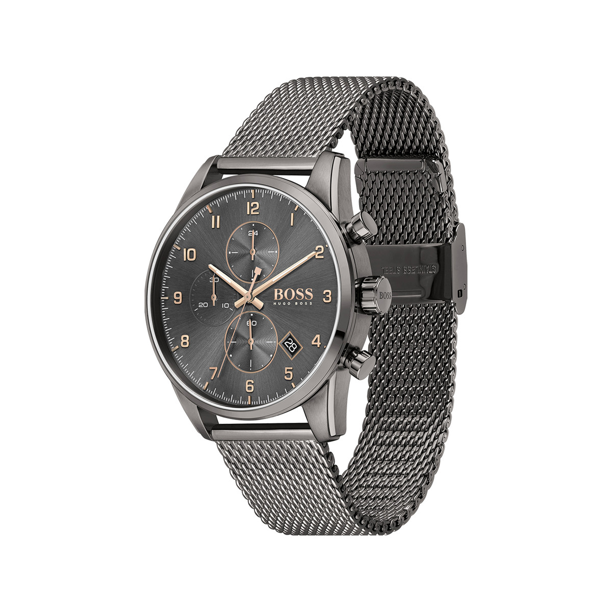 Montre Boss homme chronographe acier