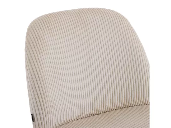 Fauteuil en velours côtelé beige - Petra