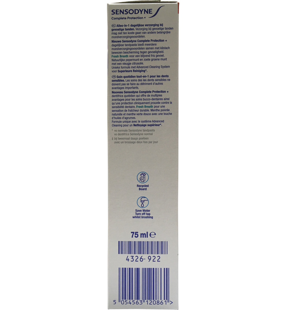 Sensodyne Tandpasta Complete Protec Fresh Breeth (75 ml)