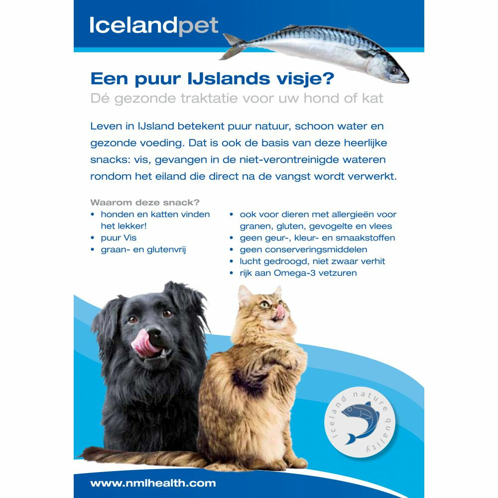 Icelandpet Snackfish Hondensnack Original Witvis100 gr