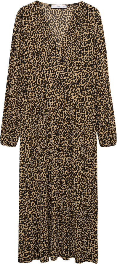MANGO Leopard gown Brown