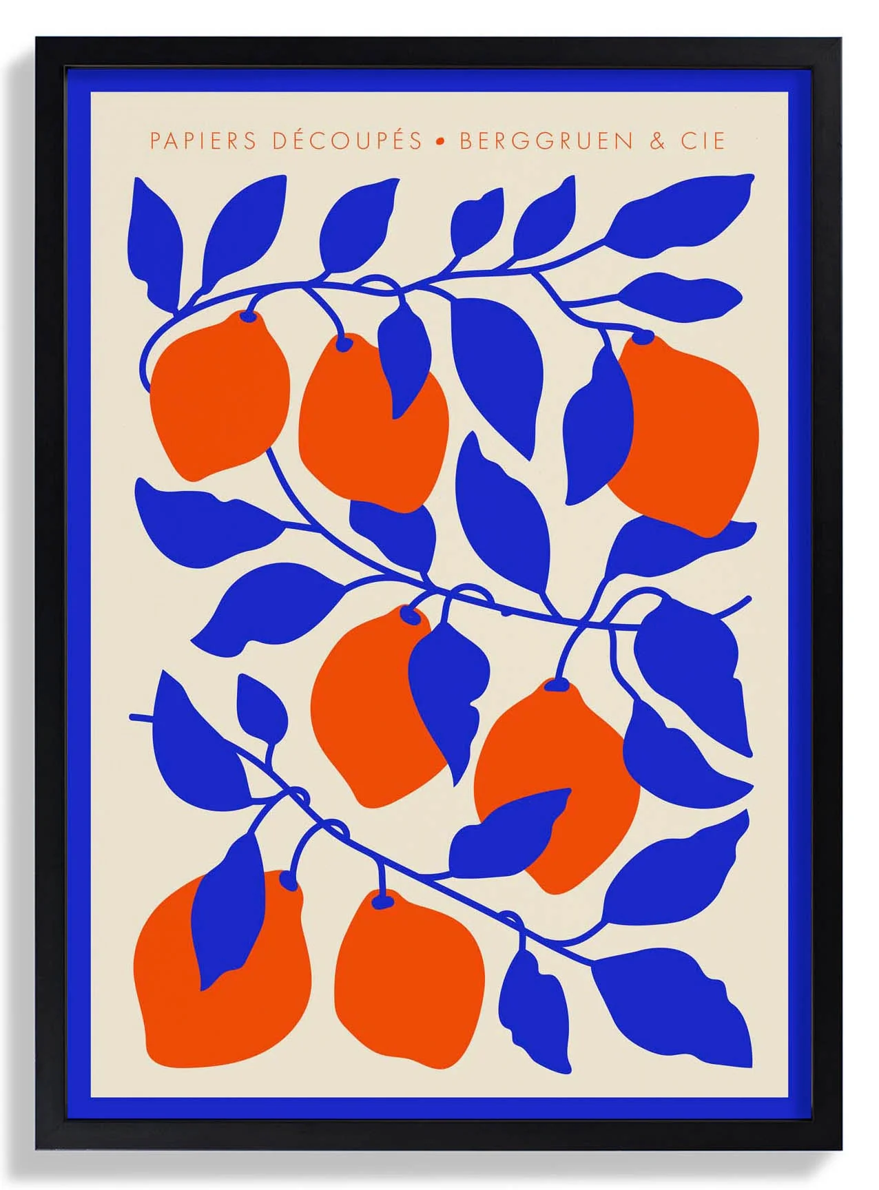 Zitronen Blau Orange Papiers Découpés Kunstausstellung