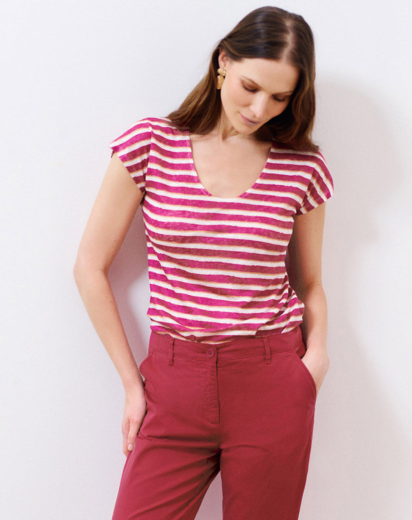 Caroll Pantalon chino Adelmo B groseille