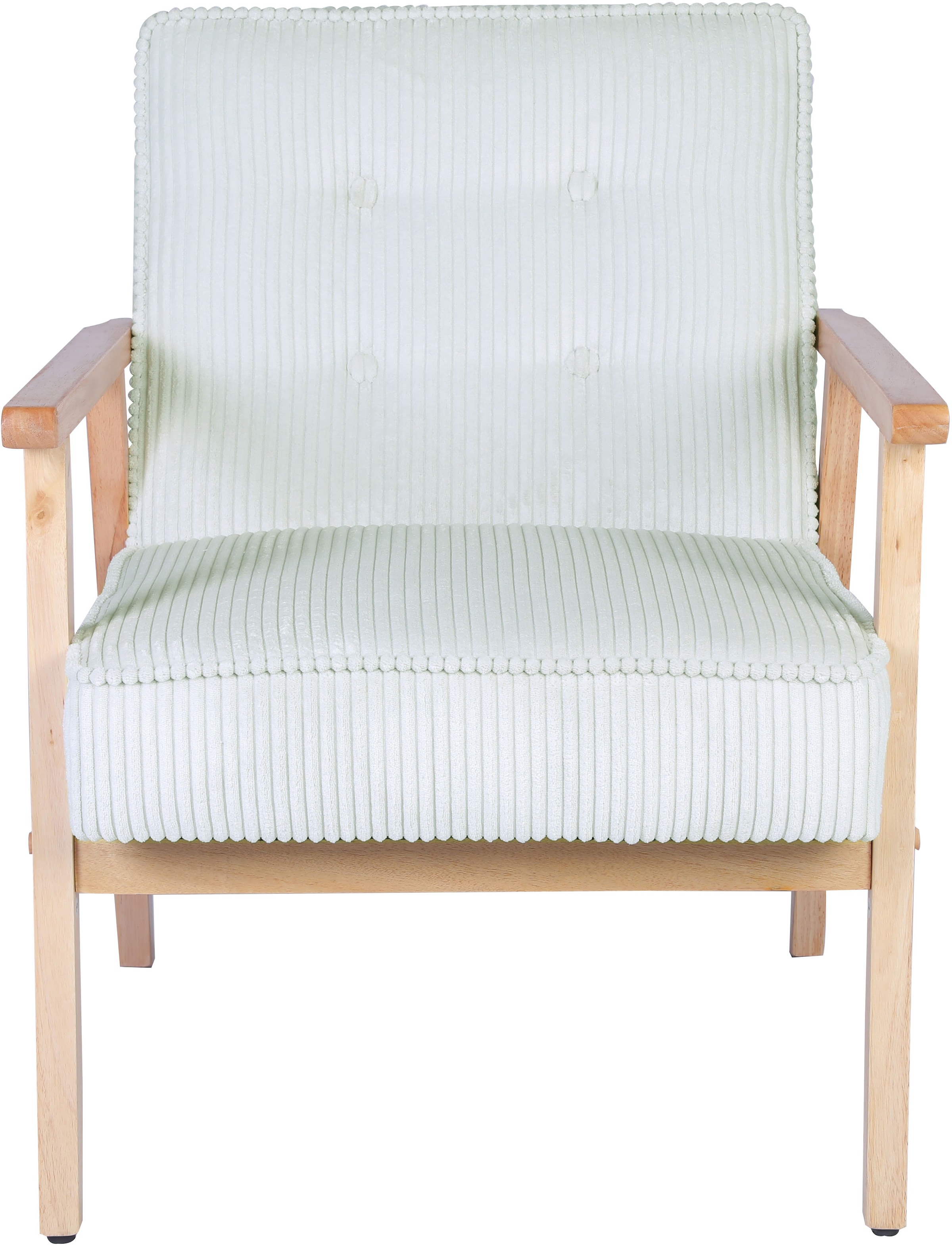 Home affaire Loungesessel »MENONRI mit Armlehnen aus Massivholz« Relaxsessel, Lese-Sessel, Cocktailsessel in Cord und Webstoff