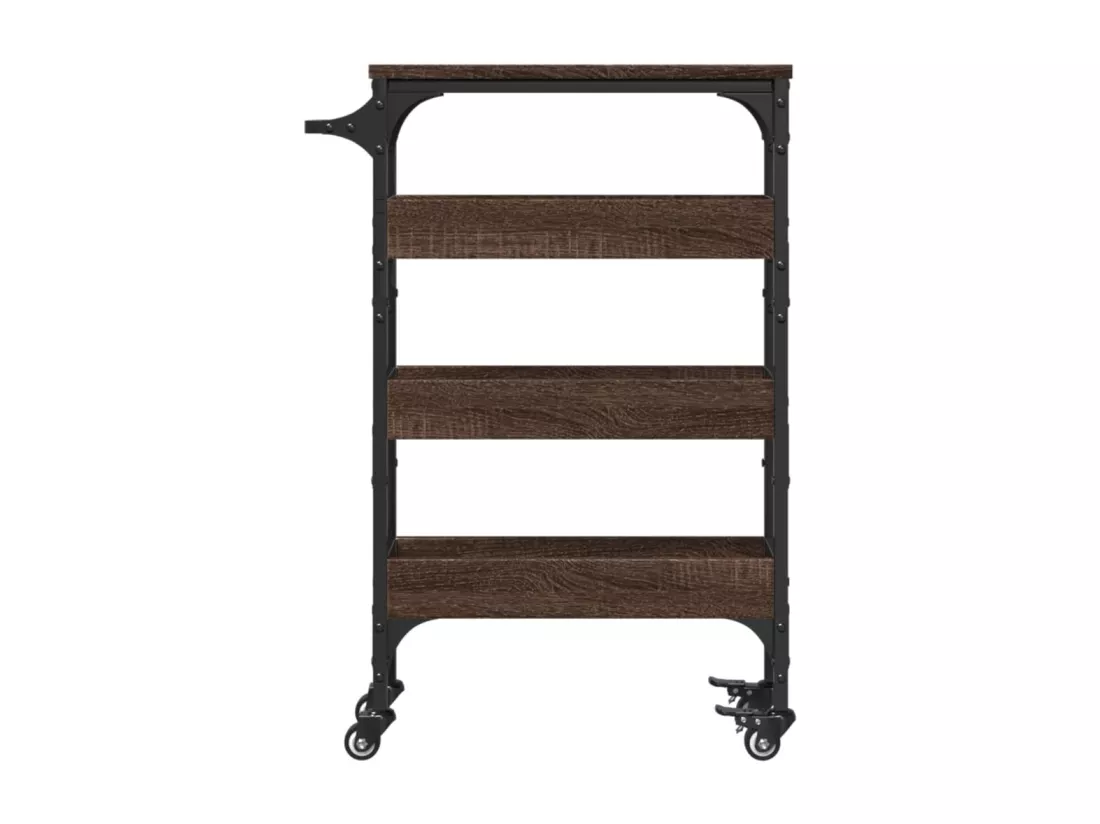 Chariot de cuisine chêne marron 53x20x76 cm bois d'ingénierie