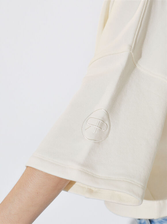 Moletom cropped de algodão - Off-White