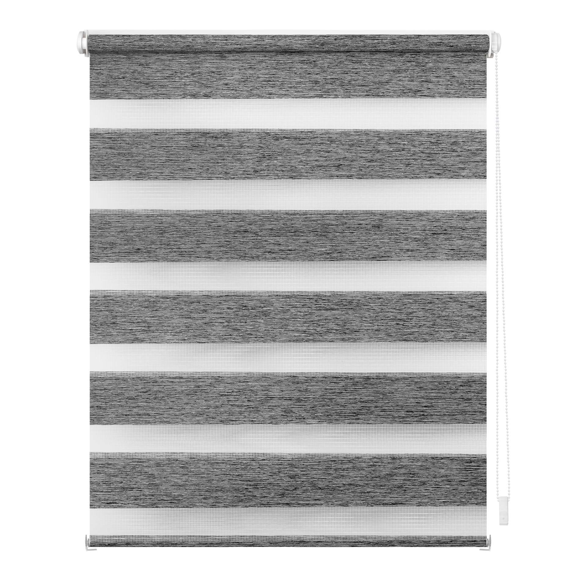 LICHTBLICK Duo Rollo Klemmfix meliert - dunkelgrau gestreift - 45x150 cm