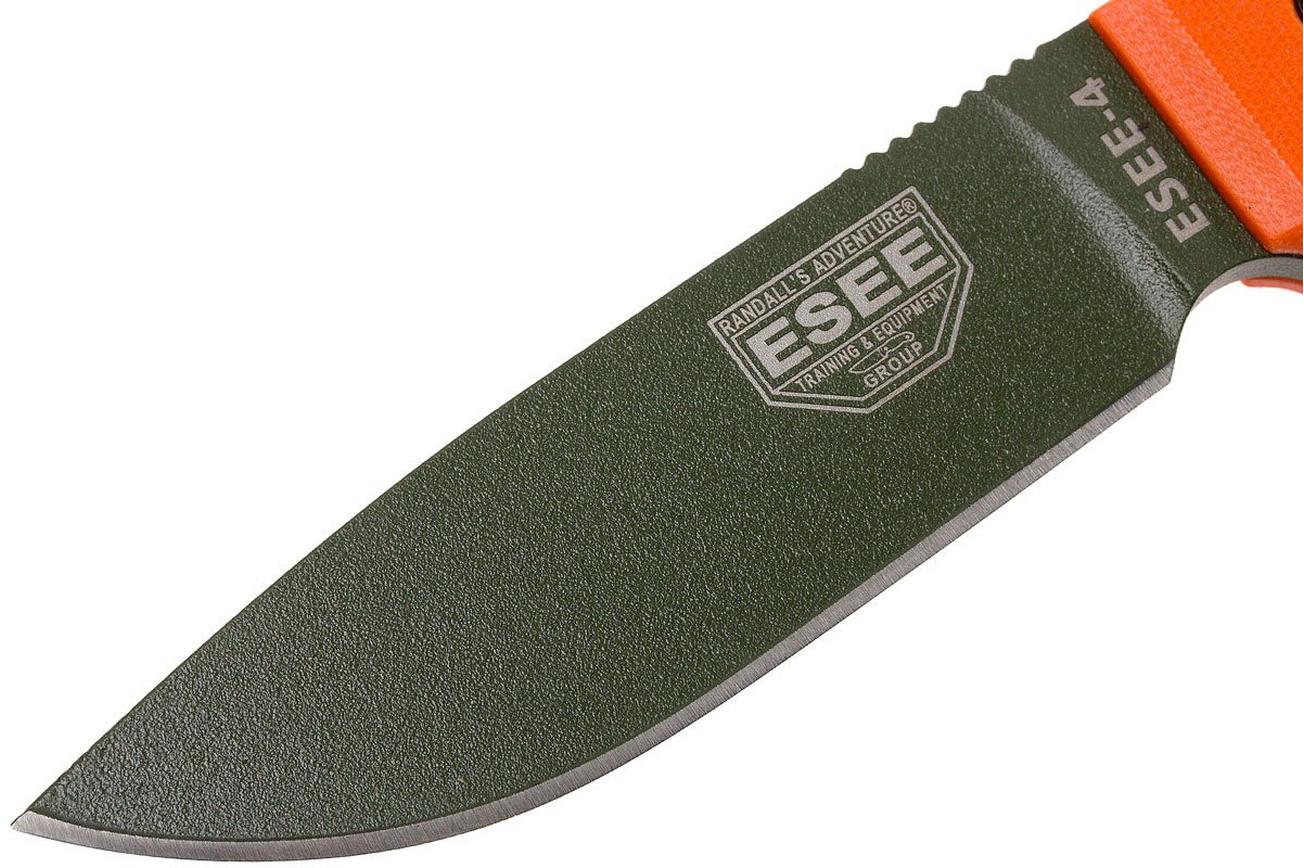 ESEE Model 4 OD blade, orange handle 4P-OD met schede   clip