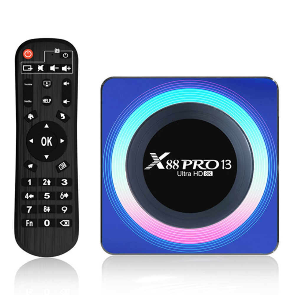 4GB Ram 4K Android 13.0 Smart TV Box Internet WiFi Streaming HDMI 64GB Quad Core Media Player mit Gigabit Ethernet LAN   Fernbedienung