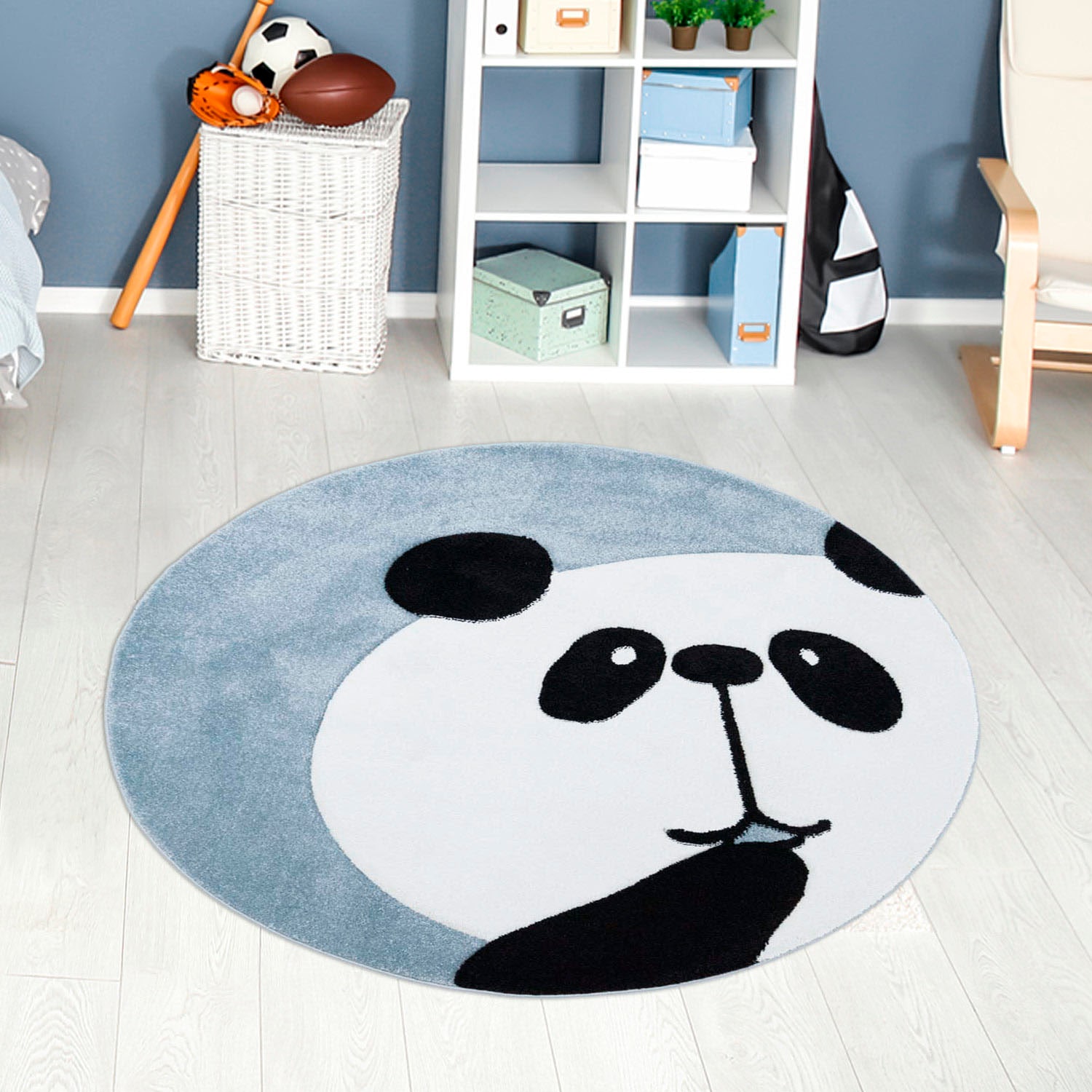 Carpet City Kinderteppich »Bueno Kids 1389« rund 13 mm Höhe Spielteppich, Panda-Bär, 3D-Effekt, Weicher Flor, Pflegeleicht