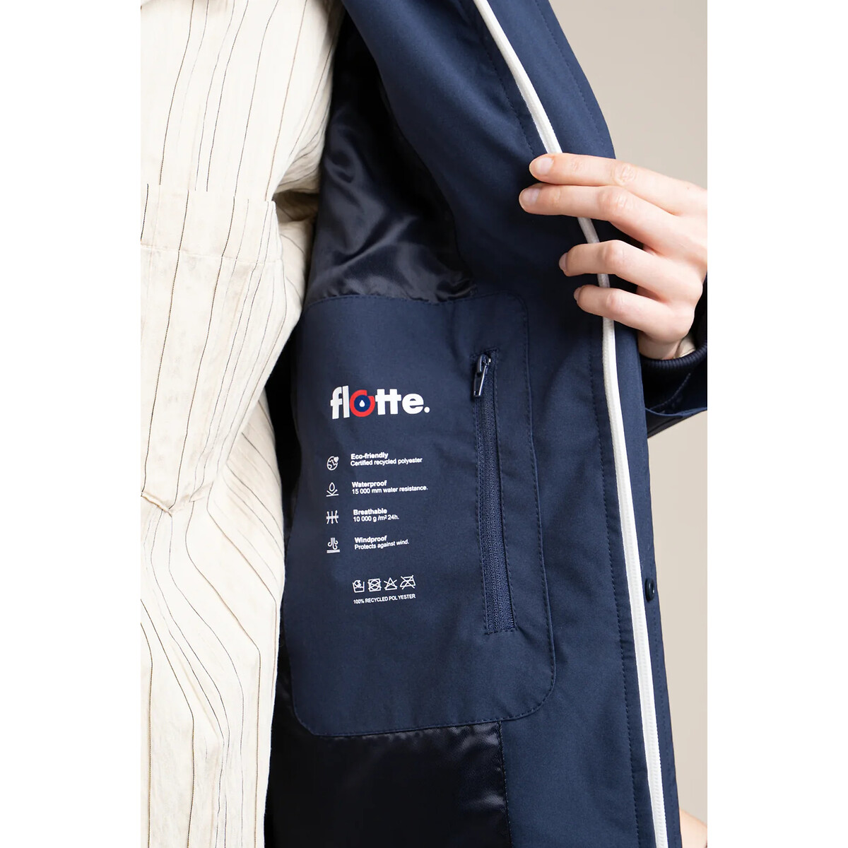 FLOTTE<br>Parka impermeável de comprimento médio BEAUBOURG