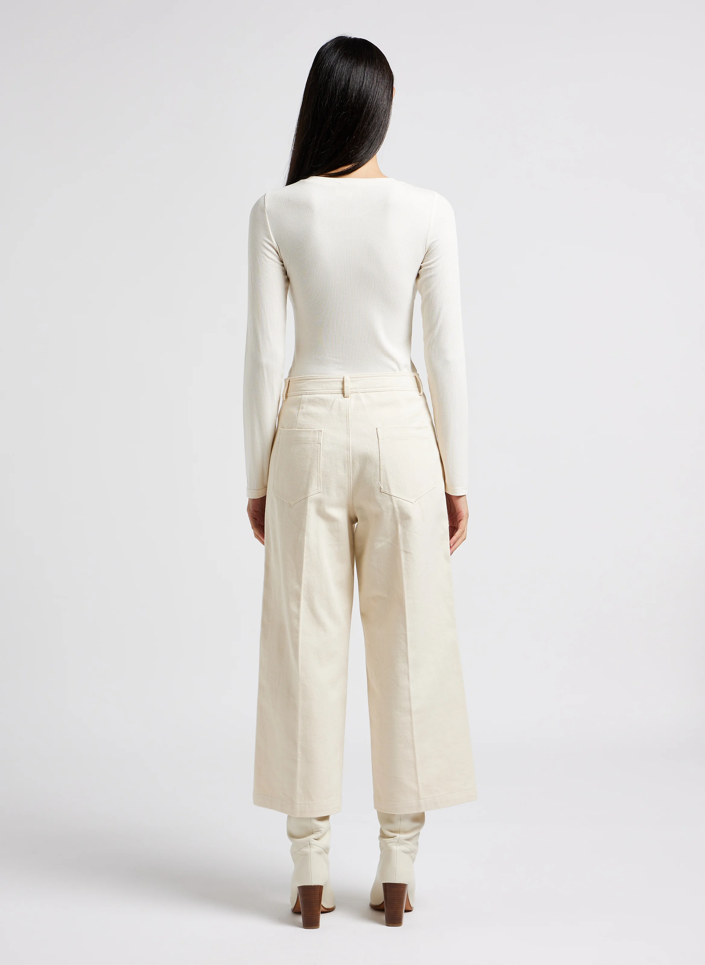 LEOPOLD - Pantacourt taille mi-haute en coton | Beige