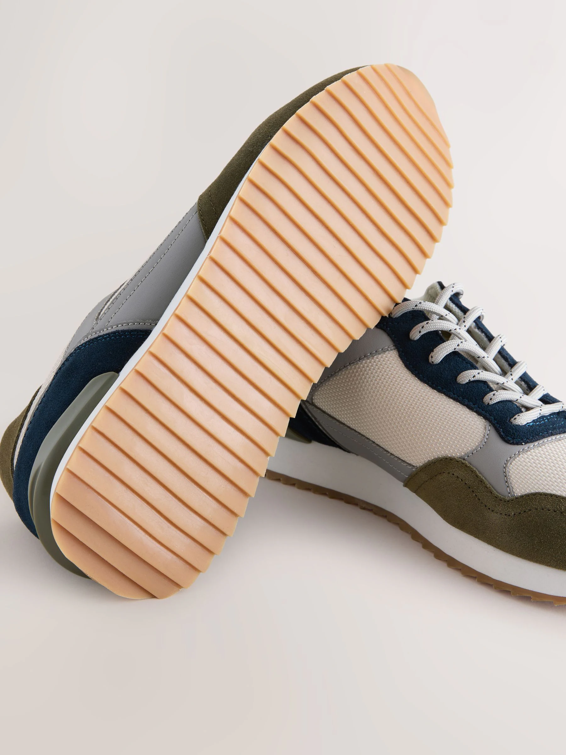 Groen/wit - Trainers with Suede Trim